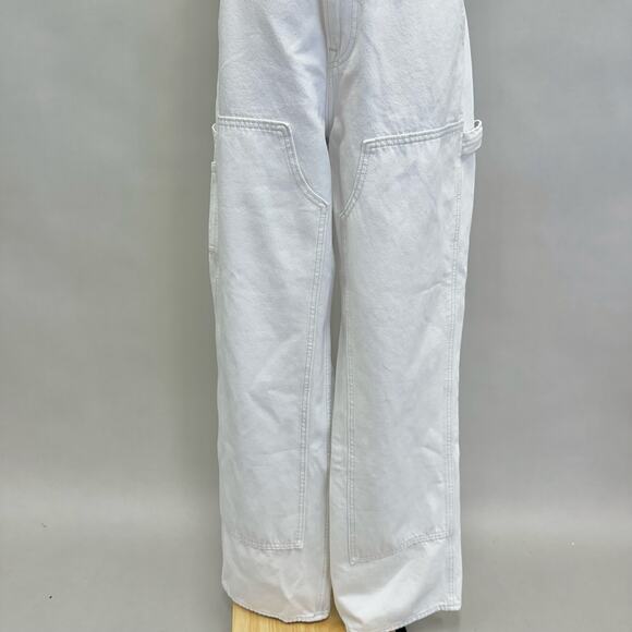Abercrombie & Fitch Mid Rise Slouchy Ecru Carpenter Jean Size 29/8 Long NWT - Picture 5 of 16